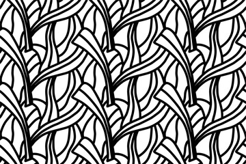 Line handdrawn doodle abstract seamless pattern background