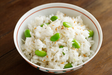 枝豆とじゃこの混ぜごはん
