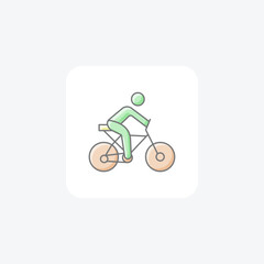 Cycling Awesome Outline Icon Travel And Tour Icon, Tourism Icon, Exploring World Icons