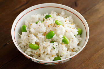 枝豆とじゃこの混ぜごはん