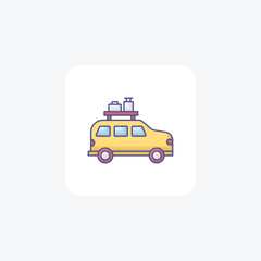 Road Trip Outline Fill Icon Travel And Tour Icon, Tourism Icon, Exploring World Icons