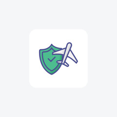 Travel Insurance Outline Fill Icon Travel And Tour Icon, Tourism Icon, Exploring World Icons