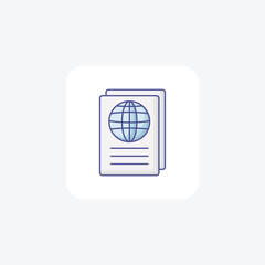 Travel Documents Outline Fill Icon Travel And Tour Icon, Tourism Icon, Exploring World Icons