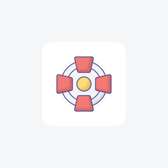 Travel Lifeguard Outline Fill Icon Travel And Tour Icon, Tourism Icon, Exploring World Icons