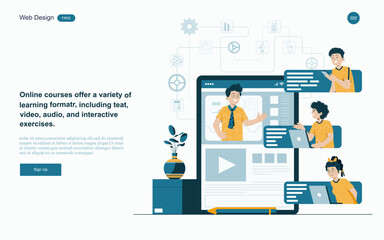 Online education concept.people can learning access courses and materials from any location with internet access.