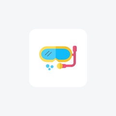 Snorkeling Flat Icon Travel And Tour Icon, Tourism Icon, Exploring World Icons
