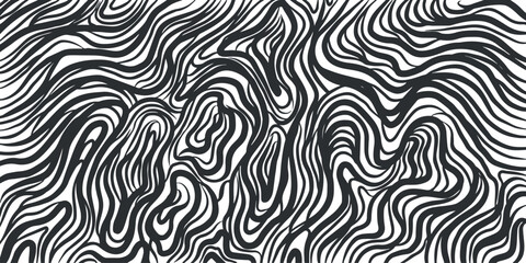 vector abstract line background. Black and white striped wall decoration. Curved lines background	