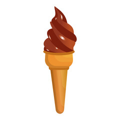 Delicious Chocolate Cone Ice Cream Vector Design