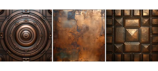 Fotobehang plate bronze metal background texture illustration shiny brass, surface yellow, design sheet plate bronze metal background texture © sevector