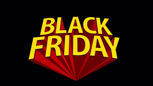 飛び出す文字素材 BLACK FRIDAY 2D イラスト風 3アングル 4つの素材が含む。アルファチャンネル付き