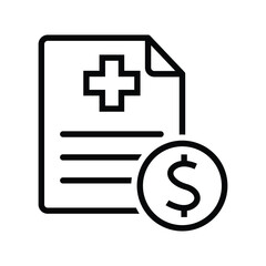 Hospital medical bill vector icon
