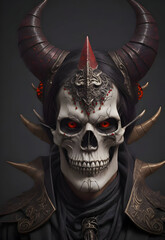 Demon King, Lord devil, evil skull in dark world, hell