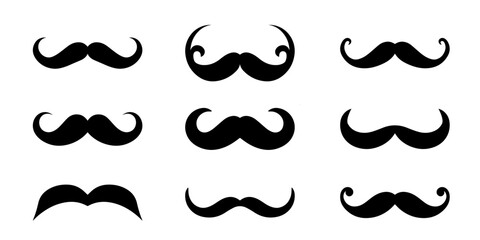 Mustache vector illustration collection