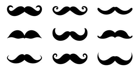 Mustache vector illustration collection