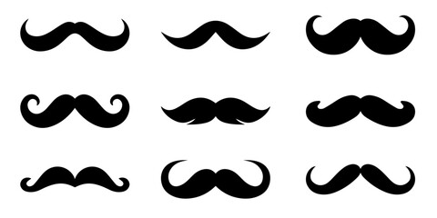 Mustache vector illustration collection