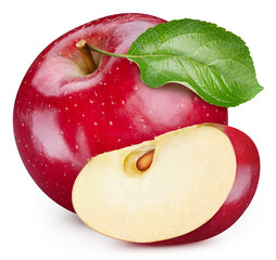 Red apple isolated on white background