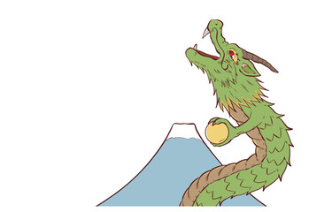 龍の年賀状向けの素材