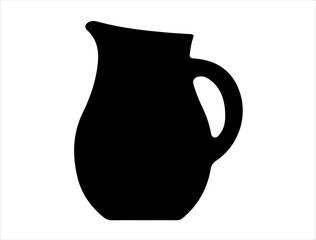 Pitcher silhouette vector art white background