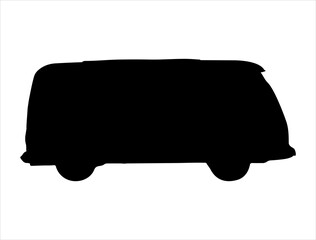 Van silhouette vector art white background