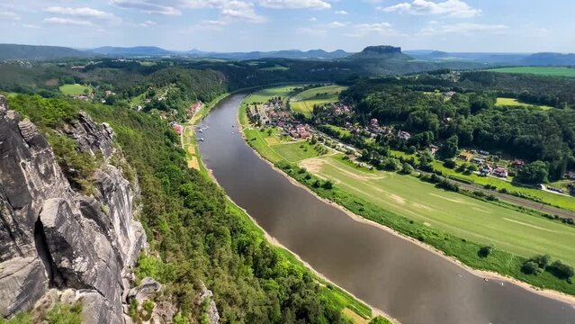 Landscape Exer Stones, also Easter, Register or Egger Stones, group of rocks in Teutoburg Forest near Horn-Bad Meinberg, Lippe region, North Rhine Westphalia, Germany. High quality 4k footage