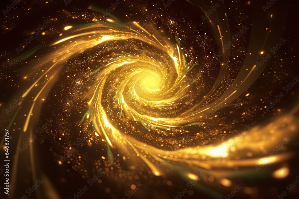 Canvas Prints cosmic elegance. shining nebula of light and color. golden swirls of universe. capturing cosmic beau