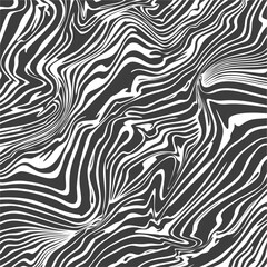 Background Hypnotic Illusion with Liquid Black and White Color. Optical Psychedelic Swirl with Monochrome Fluid Flow. Abstract Design Op Hypnosis. Vector Illustration.