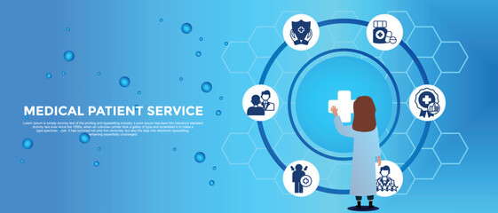 Concept of patient care, safety, experience and satisfaction. medical patient service Vector Illustration Concept