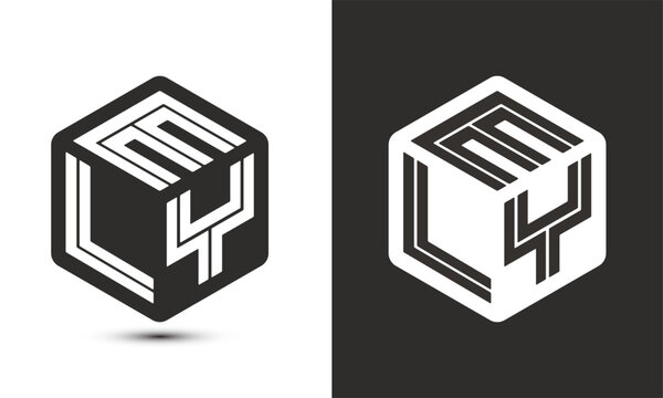 ELY letter logo design with illustrator cube logo, vector logo modern alphabet font overlap style.