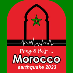 Pray for Morocco earthquake in Morocco poster design for sharing your thoughts on social media platforms. Banner, background. Morocco earthquake 2023. Vector Illustration. 