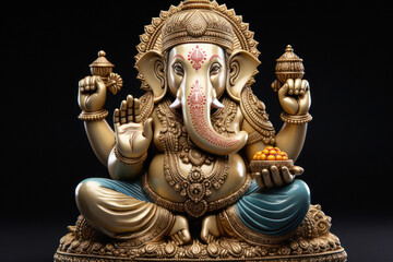 Colorful and decorative lord ganesha sculpture. Concept of Lord ganesha festival.