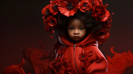 child in red