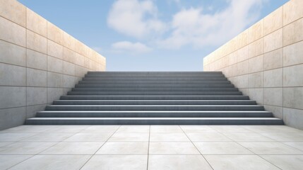 Obraz premium Prosperity Staircase: A clean, minimalist staircase leading to financial success