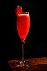strawberry cocktail in the bar