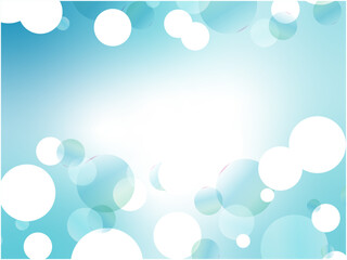 空に浮かぶシャボン玉_水中の泡模様イメージの抽象背景_ターコイズブルー