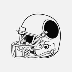 Rugby helmet vector illustration. American football sport element design