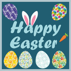 easter card with eggs