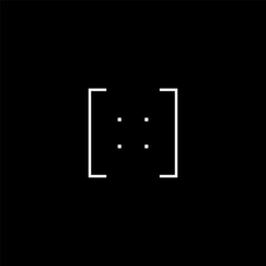 Cyberpunk style square target. Futuristic GUI rectangular target, aim, sight, HUD reticle, cyberpunk aesthetics, GUI interface. A vector cyber tech design element.