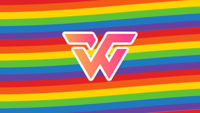 Rainbow Waving Background Text Logo Reveal