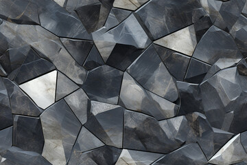geometric cut rocks mosaic architectural interior background wall texture pattern seamless