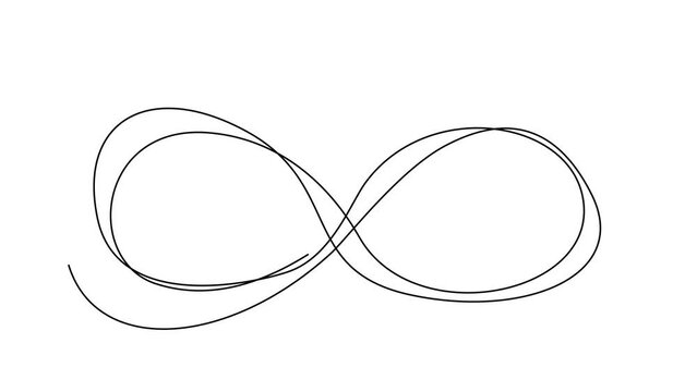 Continuous Line Infinity Icon, Monoline moebius symbol, One Line Limitless Silhouette, Infinite Sign, Eternity Endless Shape, Infinity 