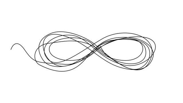 Continuous Line Infinity Icon, Monoline moebius symbol, One Line Limitless Silhouette, Infinite Sign, Eternity Endless Shape, Infinity 