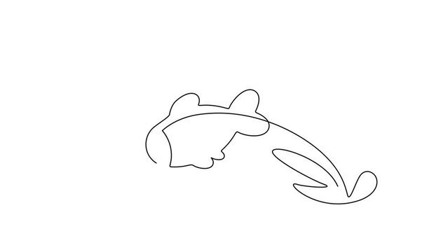 Continuous Line Fish Icon, Monoline Fishing Symbol, One Line Tuna Silhouette, Salmon Sign, Fish Endless Shape