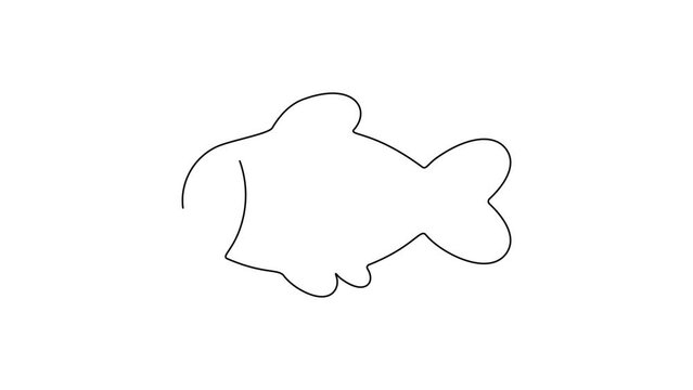 Continuous Line Fish Icon, Monoline Fishing Symbol, One Line Tuna Silhouette, Salmon Sign, Fish Endless Shape
