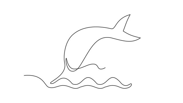 Continuous Line Fish Icon, Monoline Fishing Symbol, One Line Tuna Silhouette, Salmon Sign, Fish Endless Shape