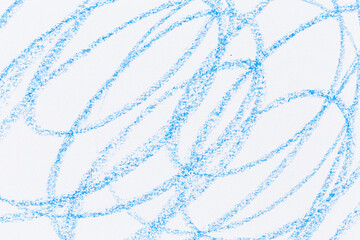 Wax crayon hand drawing blue background