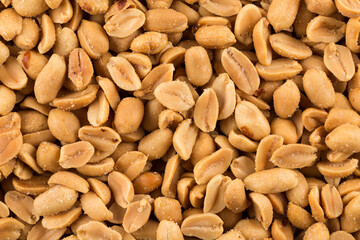 large amount of peeled salted peanuts