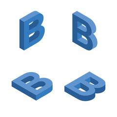 Isometric letter B. Template for creating logos.