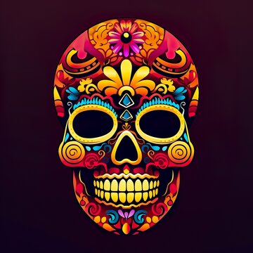 Mexican skull design day of dead dia de los muertos