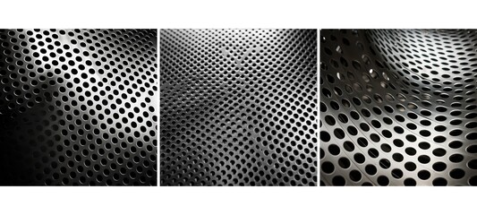 dark perforated steel background texture illustration sheet abstract, plate hole, modern design dark perforated steel background texture - obrazy, fototapety, plakaty