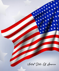 united state of america flag vector silk background
